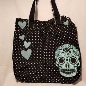 Loungefly Sugar Skull and polka dot shoulder bag